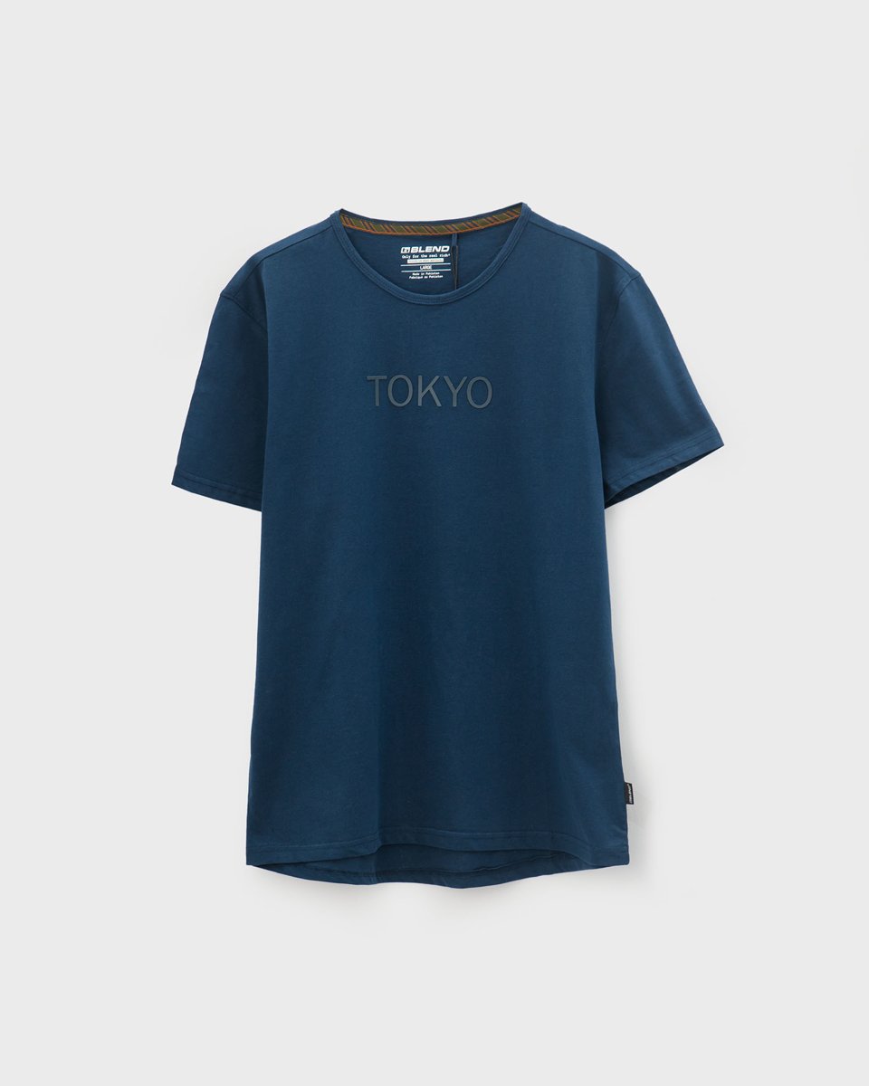 Picture of Ανδρικό Κοντομάνικο T-Shirt με Τύπωμα Μπλε